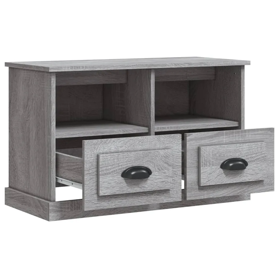 Meuble TV sonoma gris 80x35x50 cm bois d'ingénierie - 6