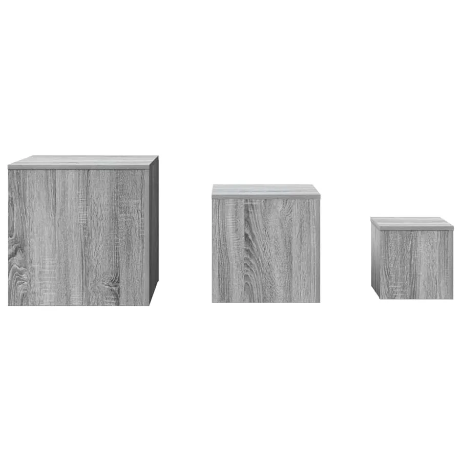 Tables d'appoint 3 pcs Sonoma gris Bois d'ingénierie - 4