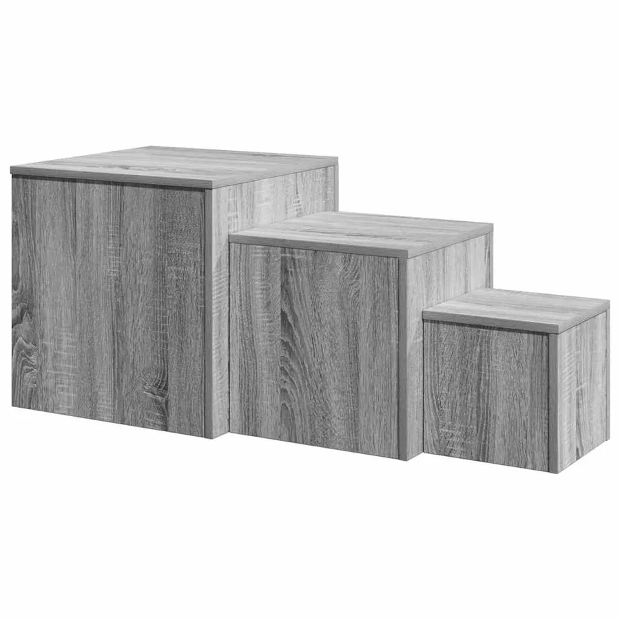 Tables d'appoint 3 pcs Sonoma gris Bois d'ingénierie - 6