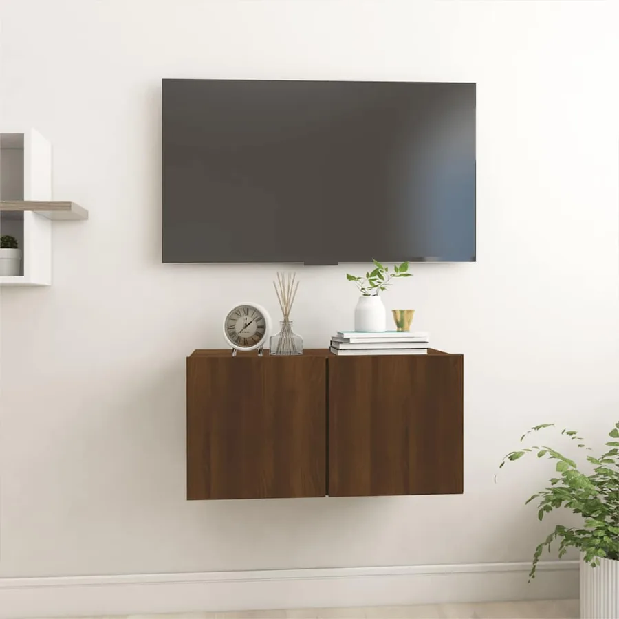 Armoire TV suspendue Chêne marron 60x30x30 cm Bois d'ingénierie