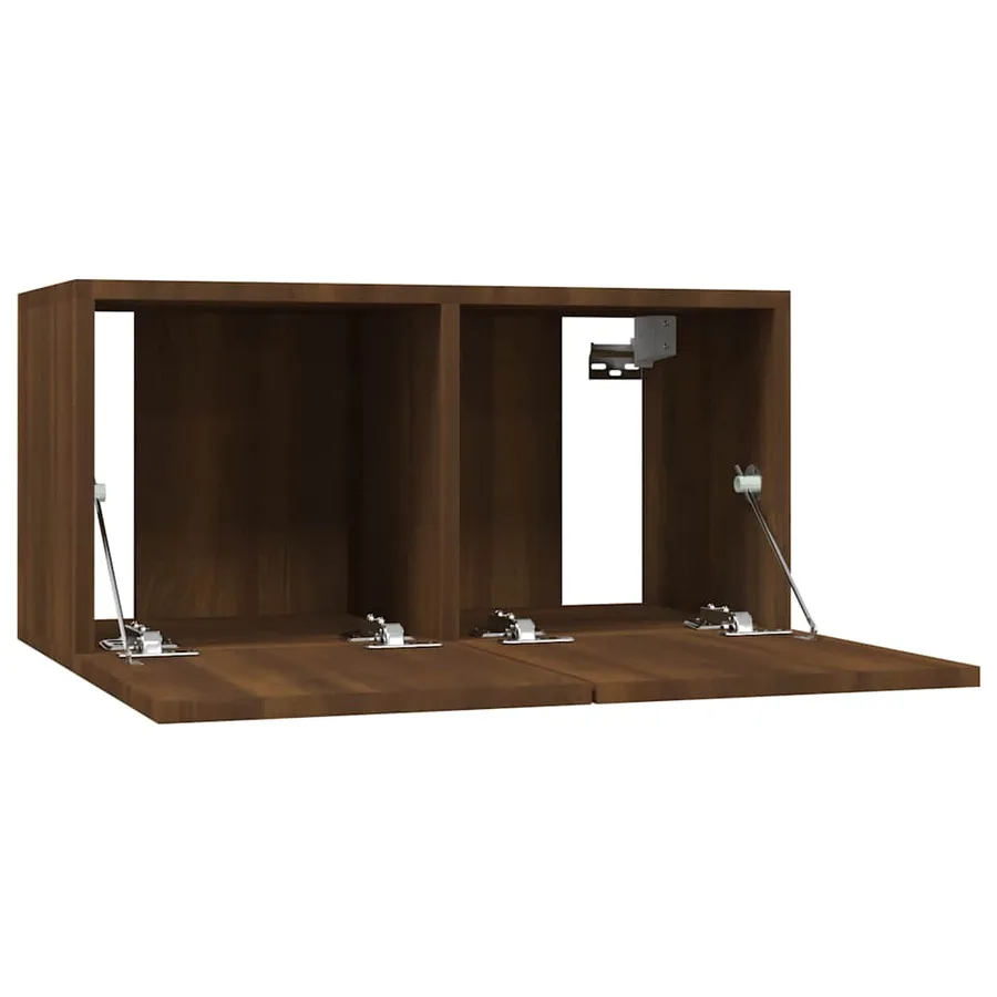 Armoire TV suspendue Chêne marron 60x30x30 cm Bois d'ingénierie - 5