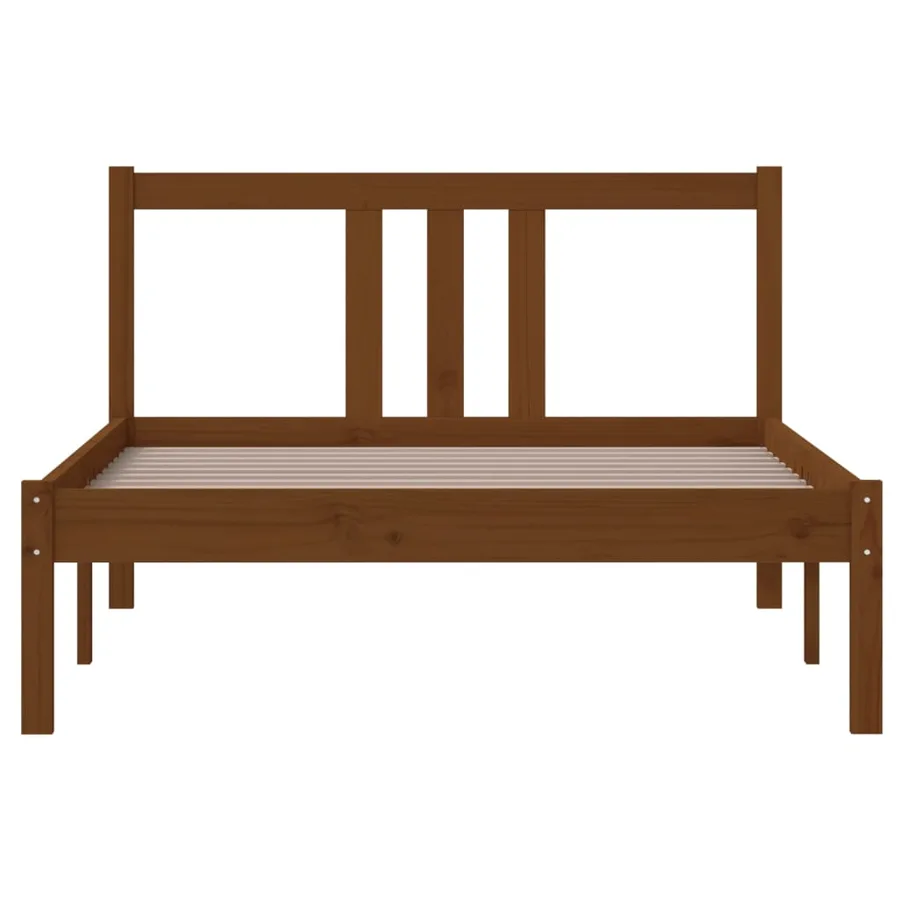 Cadre de lit sans matelas marron miel bois massif 100x200 cm - 4
