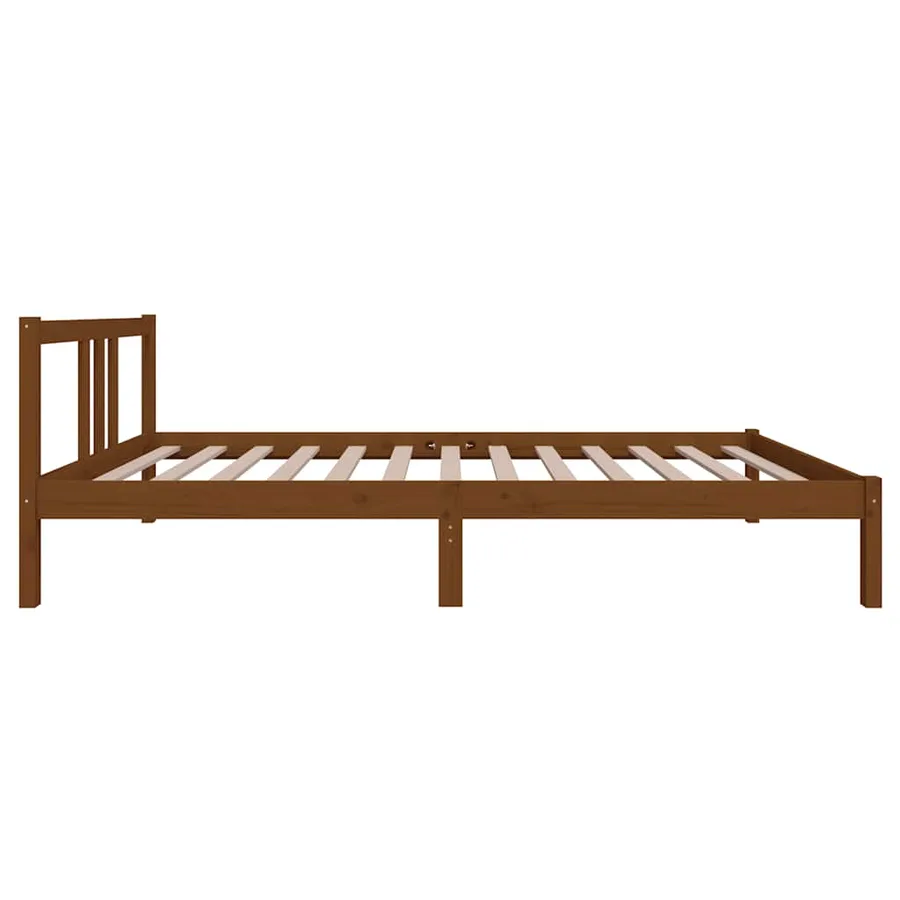 Cadre de lit sans matelas marron miel bois massif 100x200 cm - 5