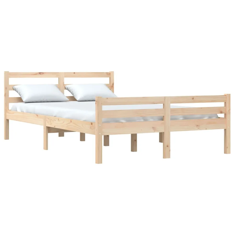 Cadre de lit sans matelas bois massif 140x190 cm - 3