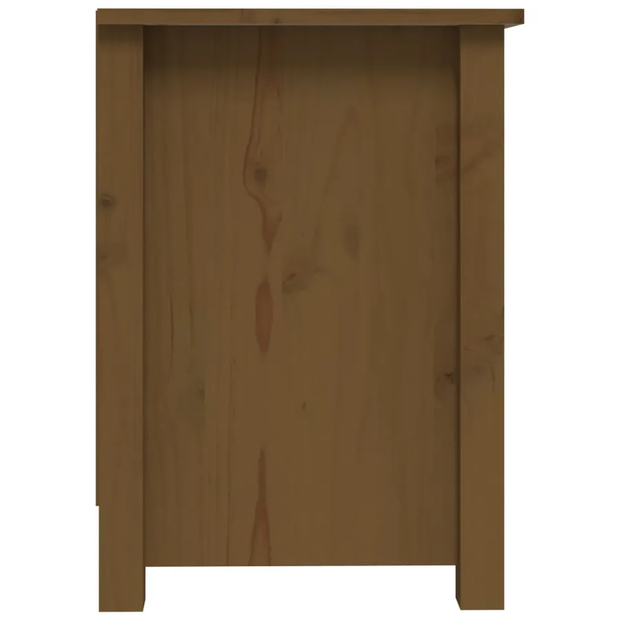 Meuble TV Marron miel 103x36,5x52 cm Bois de pin massif - 5