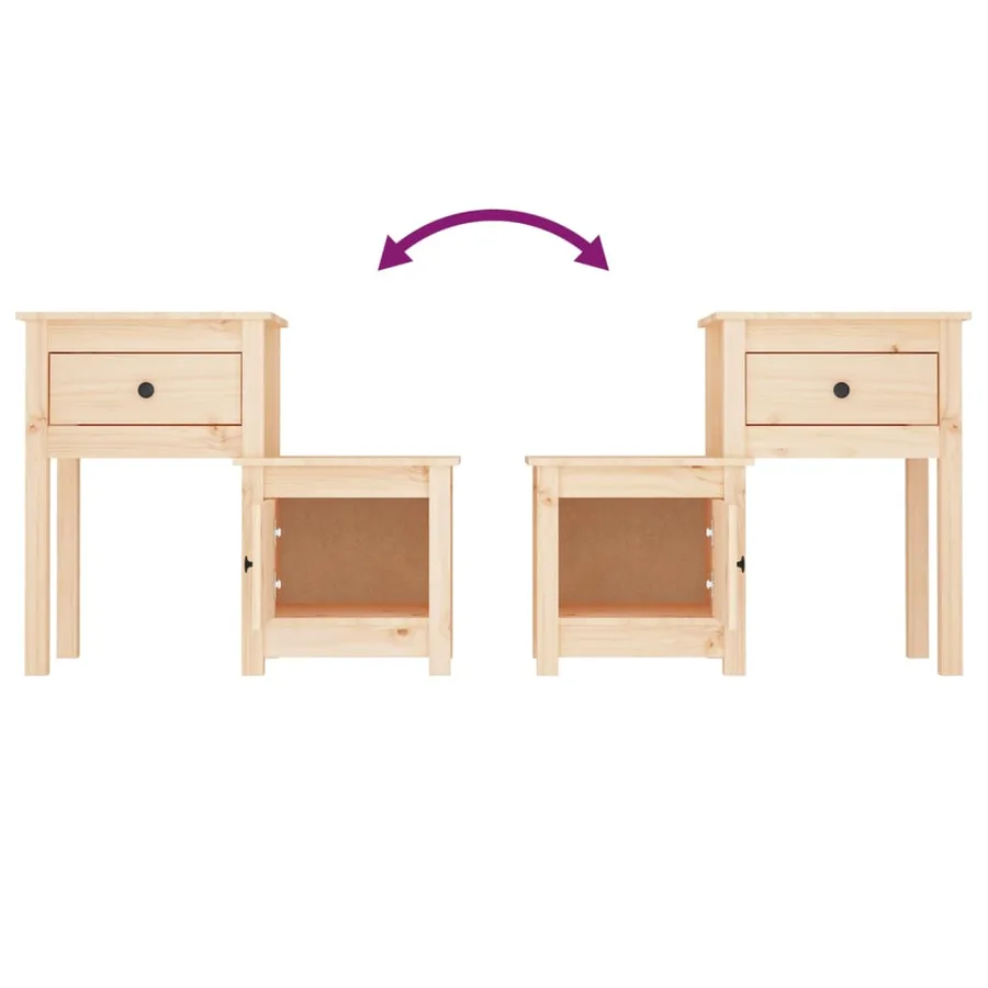 Table de chevet 79,5x38x65,5 cm Bois de pin massif - 5
