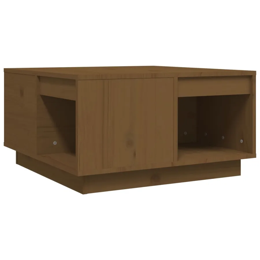 Table basse Marron miel 60x61x32,5 cm Bois massif de pin - 2