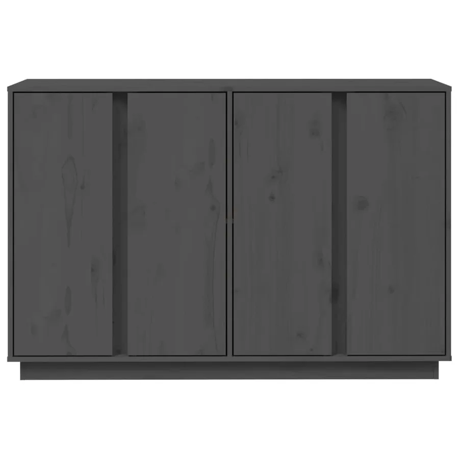 Buffet Gris 120x35x80 cm Bois massif de pin - 6