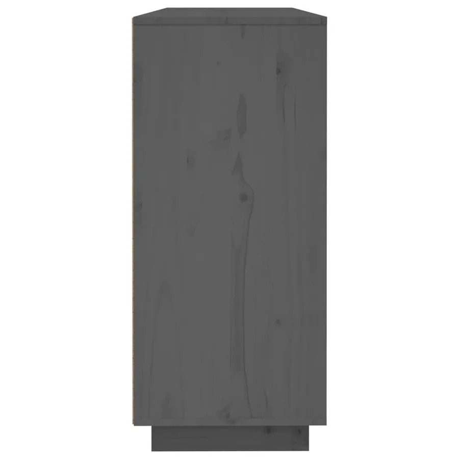 Buffet Gris 120x35x80 cm Bois massif de pin - 7