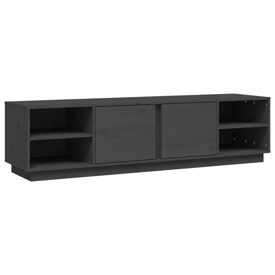 Meuble TV Gris 156x40x40 cm Bois de pin massif - 2