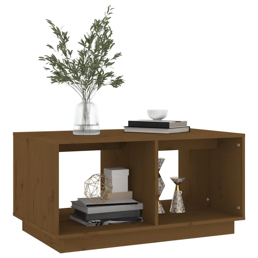 Table basse Marron miel 80x50x40 cm Bois massif de pin - 4