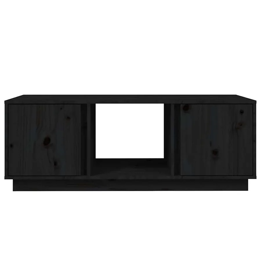 Table basse Noir 110x50x40 cm Bois massif de pin - 5