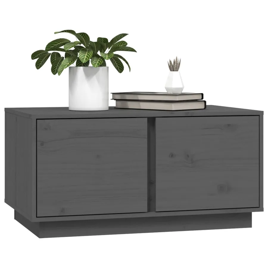 Table basse Gris 80x50x40 cm Bois massif de pin - 4