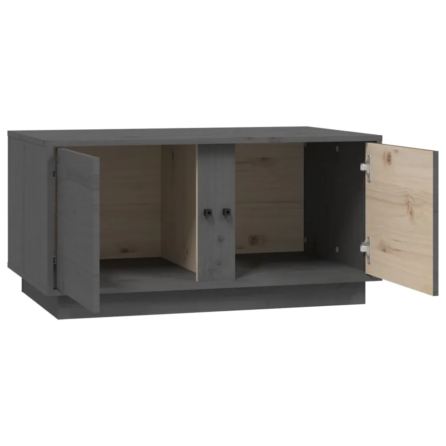 Table basse Gris 80x50x40 cm Bois massif de pin - 8