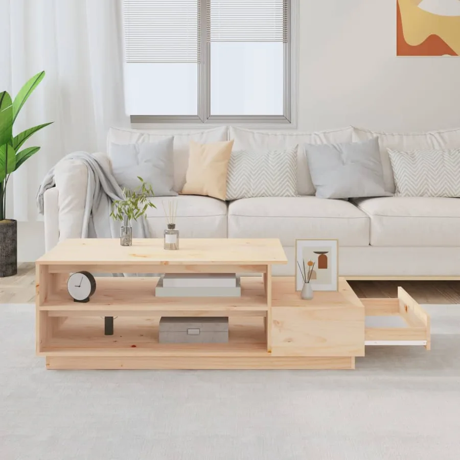 Table basse 120x50x40,5 cm Bois massif de pin - 3