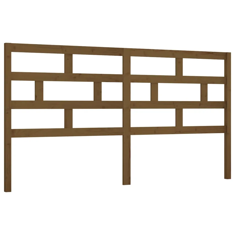 Tête de lit Marron miel 206x4x100 cm Bois massif de pin - 2