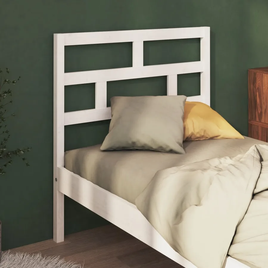 Tête de lit Blanc 81x4x100 cm Bois massif de pin - 3