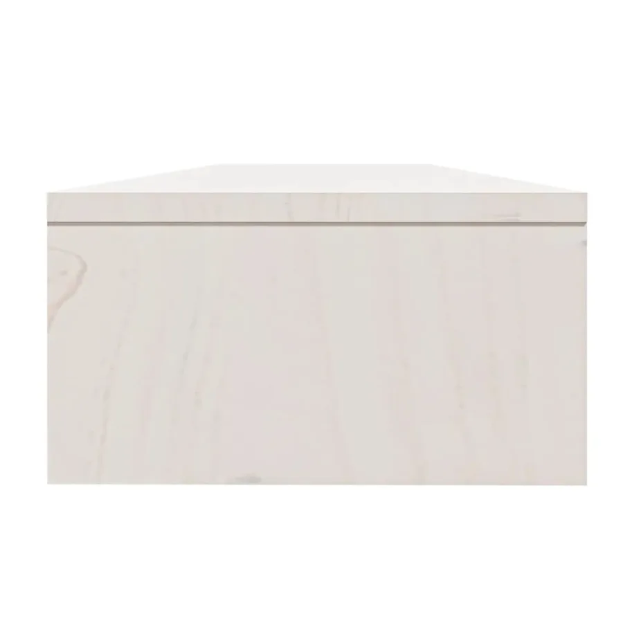 Support de moniteur Blanc 100x24x13 cm Bois de pin solide - 6
