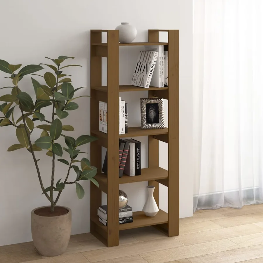 Bibliothèque/Cloison Marron miel 60x35x160 cm Bois massif - 6