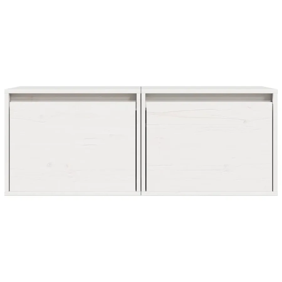 Armoires murales 2 pcs Blanc 45x30x35 cm Bois de pin massif - 5