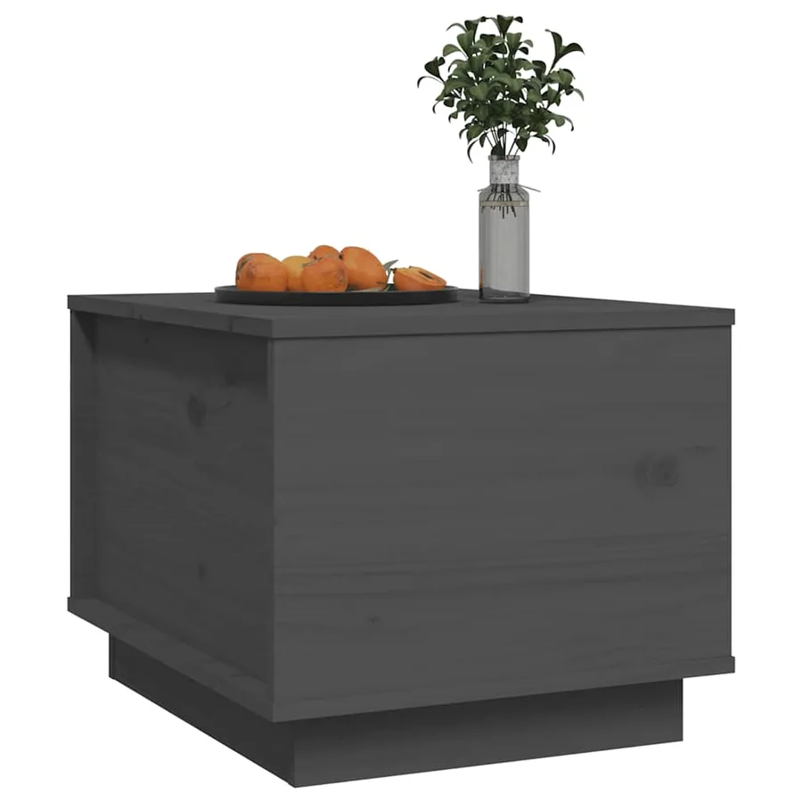 Table basse Gris 40x50x35 cm Bois massif de pin - 4