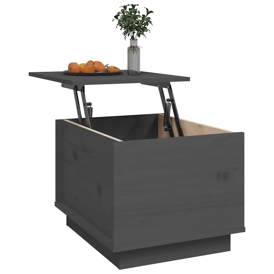 Table basse Gris 40x50x35 cm Bois massif de pin - 5