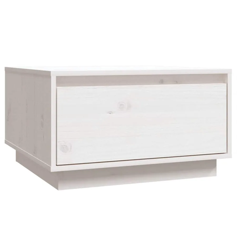 Table basse Blanc 55x56x32 cm Bois massif de pin - 2