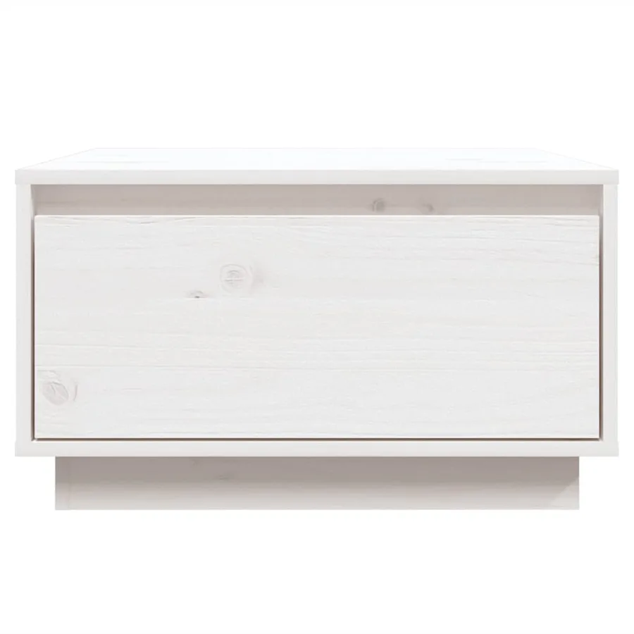 Table basse Blanc 55x56x32 cm Bois massif de pin - 6