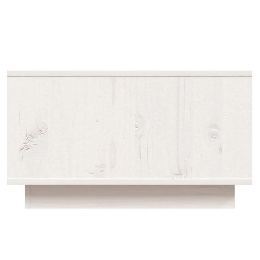 Table basse Blanc 55x56x32 cm Bois massif de pin - 7