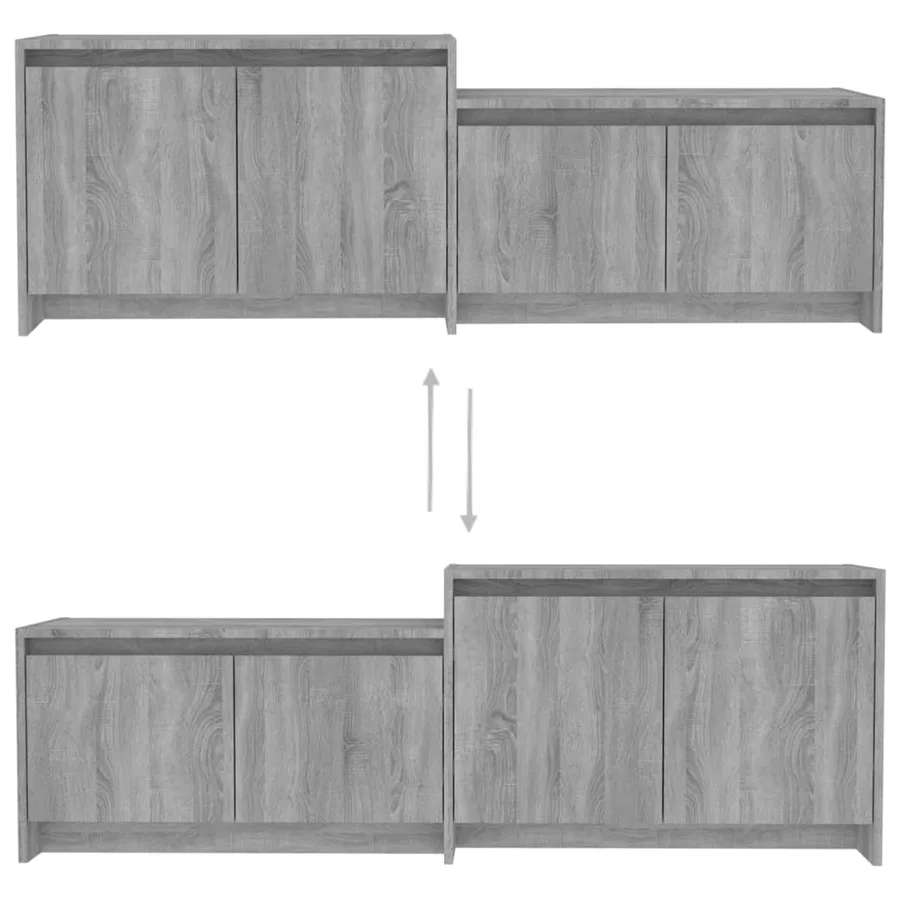 Meuble TV Sonoma gris 146,5x35x50 cm Bois d'ingénierie - 5
