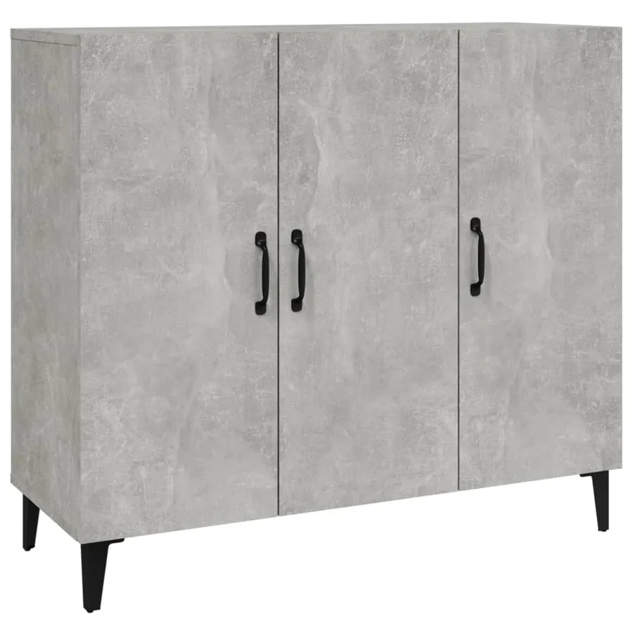 Buffet gris béton 90x34x80 cm bois d'ingénierie - 2