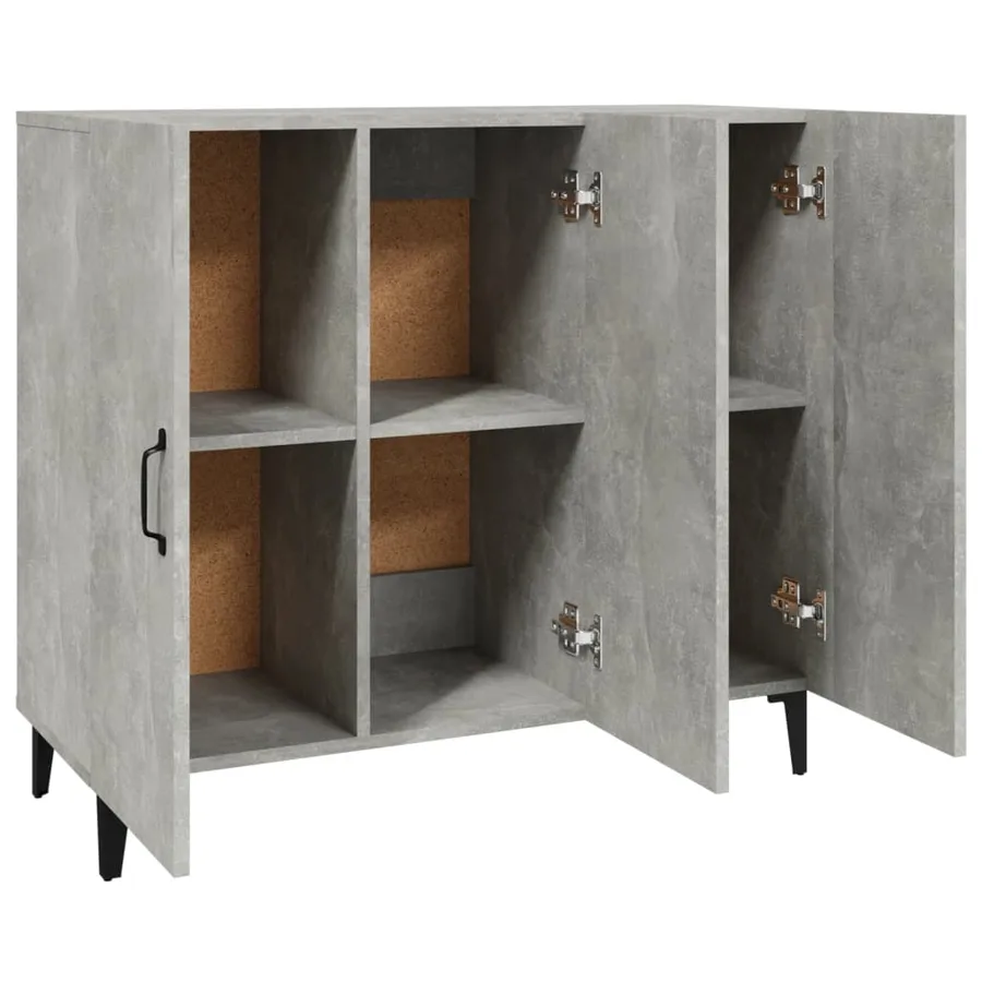 Buffet gris béton 90x34x80 cm bois d'ingénierie - 7