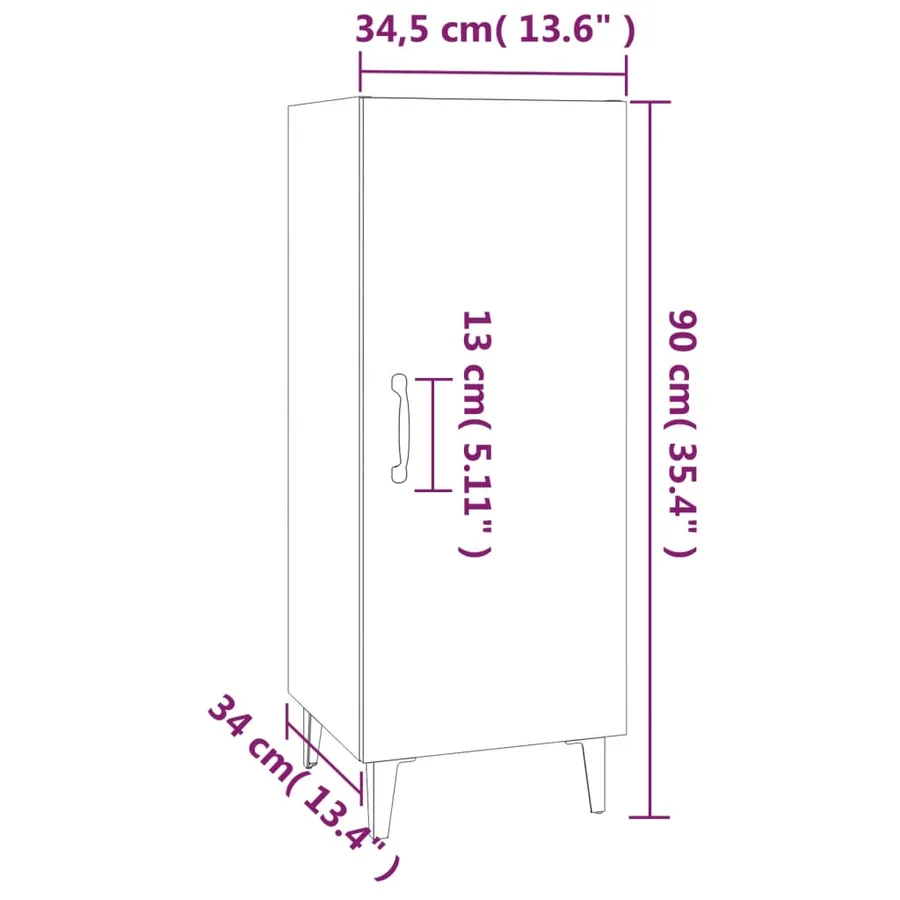 Buffet Chêne sonoma 34,5x34x90 cm Bois d'ingénierie - 10