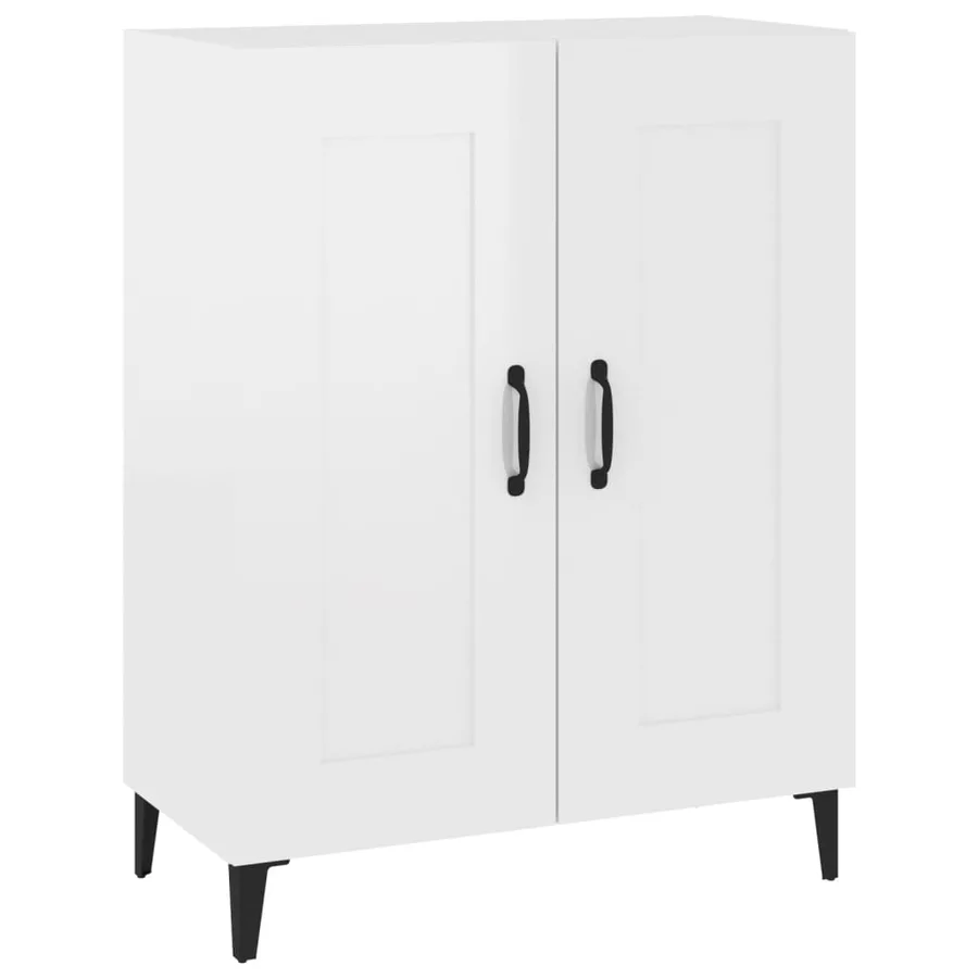 Buffet Blanc brillant 69,5x34x90 cm Bois d'ingénierie - 2