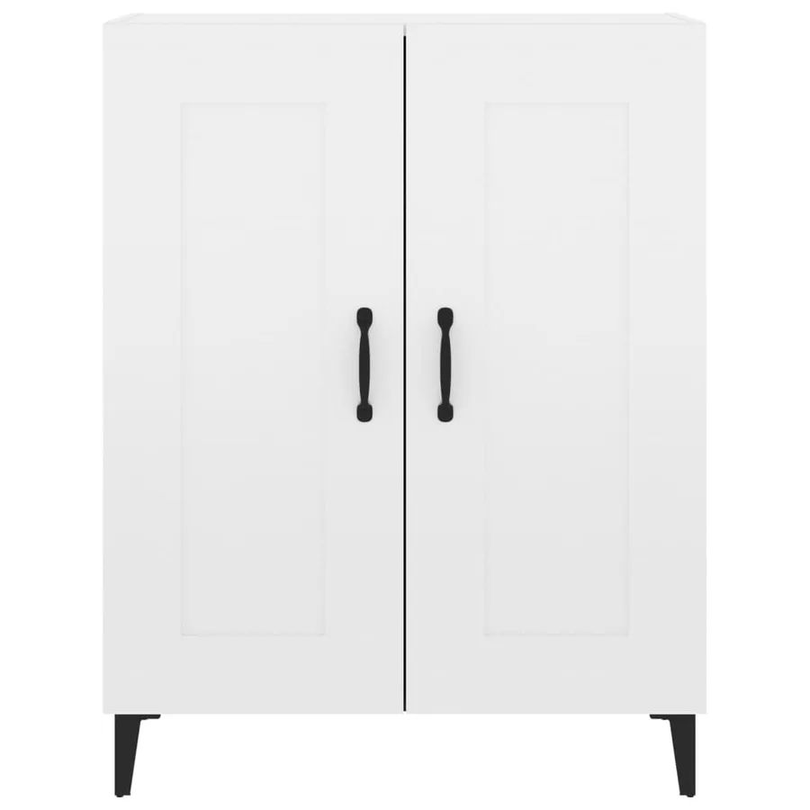 Buffet Blanc brillant 69,5x34x90 cm Bois d'ingénierie - 7