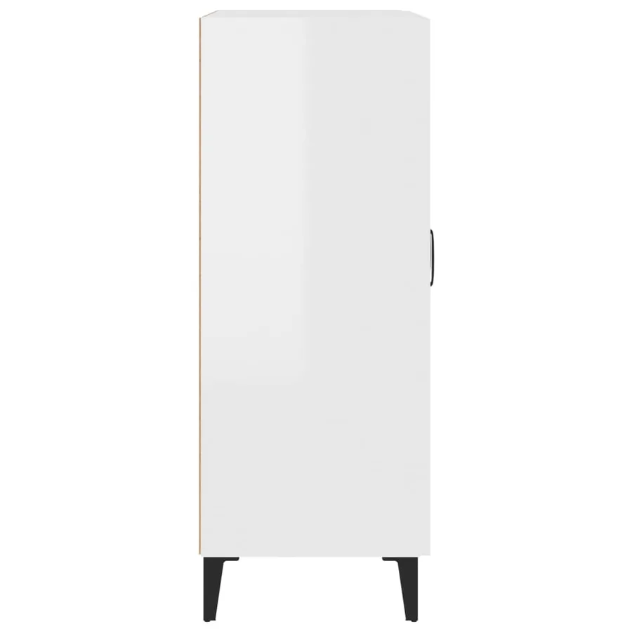 Buffet Blanc brillant 69,5x34x90 cm Bois d'ingénierie - 8