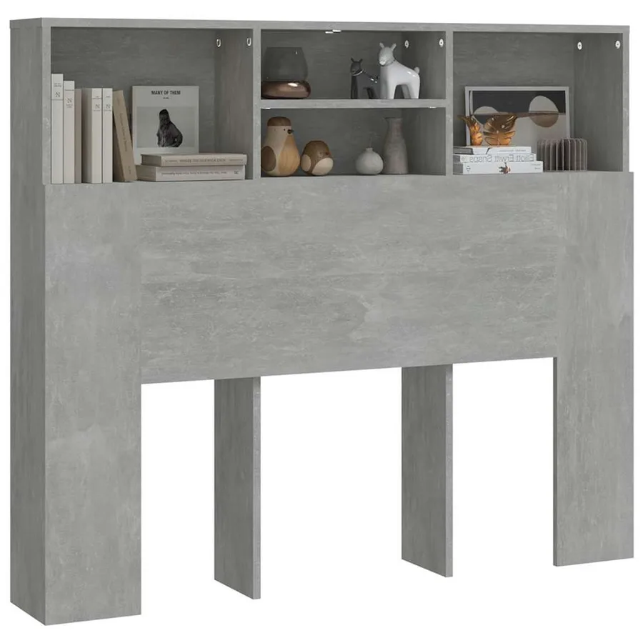 Armoire de tête de lit Gris béton 120x19x103,5 cm - 4
