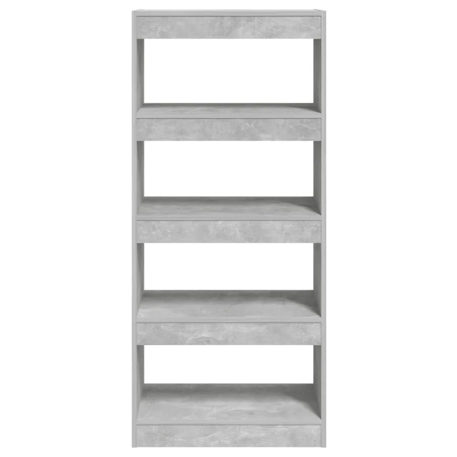 Bibliothèque/Séparateur de pièce Gris béton bois d'ingénierie - 6