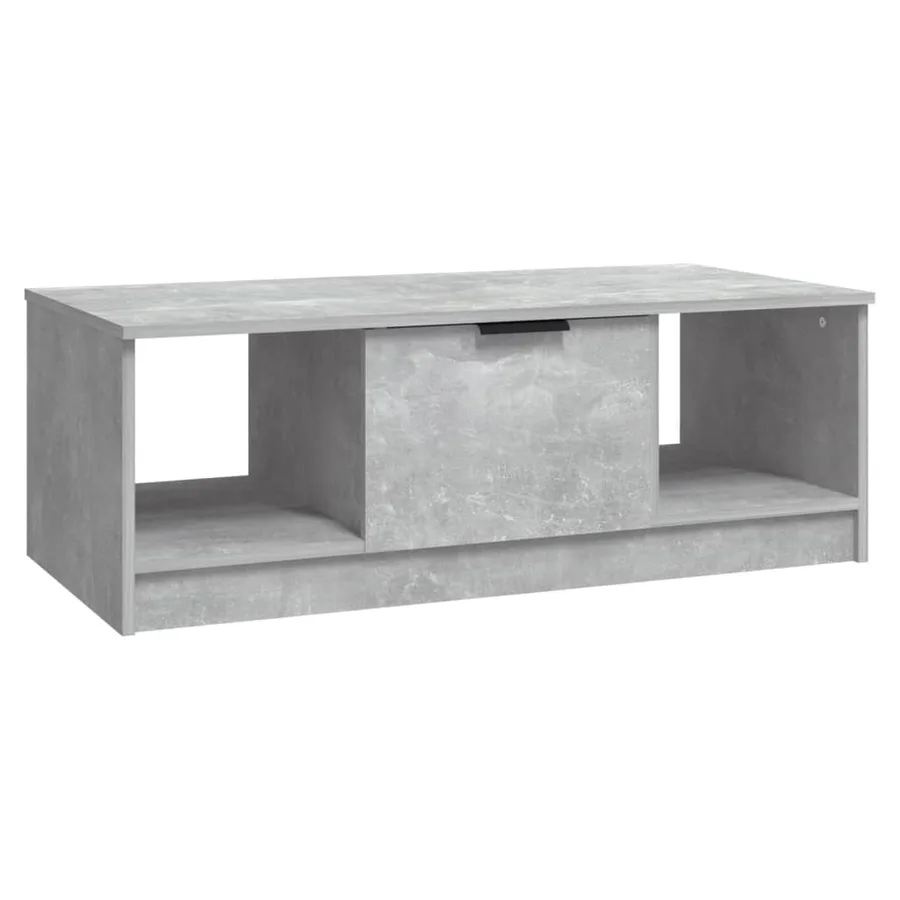 Table basse gris béton 102x50x36 cm bois d'ingénierie - 2