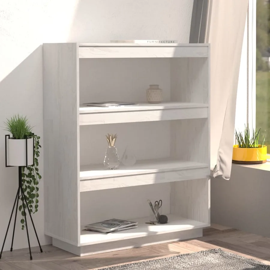 Bibliothèque/Séparateur de pièce Blanc 80x35x103 cm Bois de pin - 3