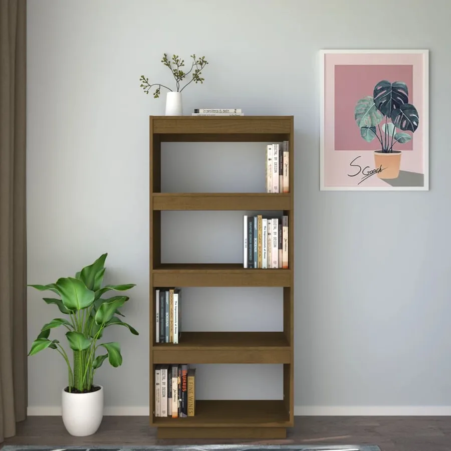 Bibliothèque/Séparateur de pièce Marron miel 60x35x135 cm Pin - 3