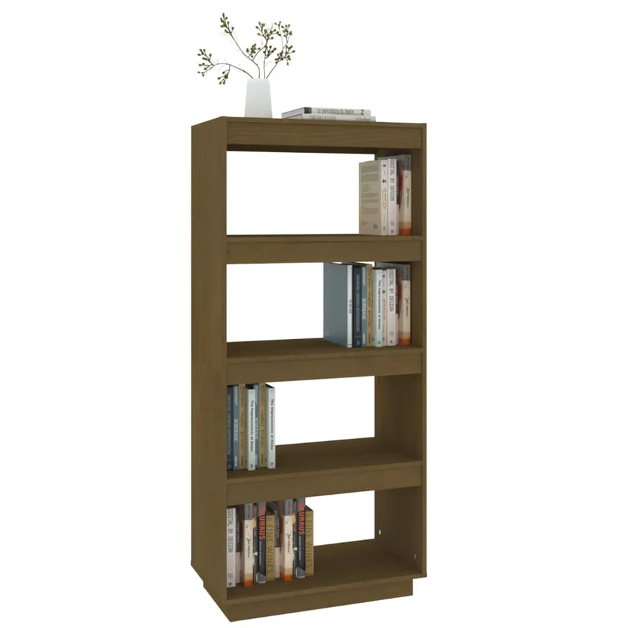 Bibliothèque/Séparateur de pièce Marron miel 60x35x135 cm Pin - 4