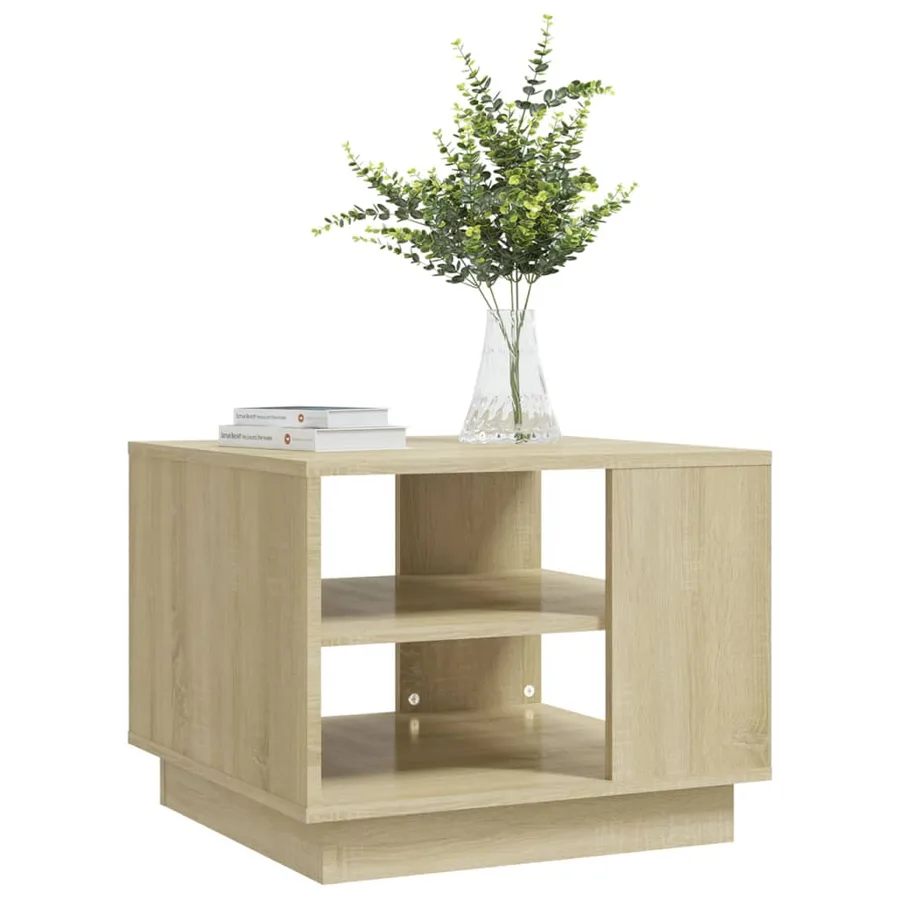Table basse chêne sonoma 55x55x43 cm bois d'ingénierie - 6