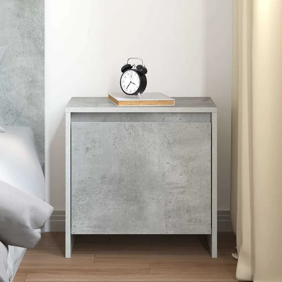 Table de chevet gris béton 45x34x44,5 cm bois d'ingénierie - 3