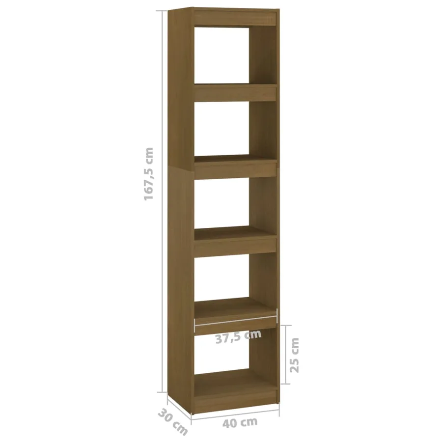 Bibliothèque/Séparateur de pièce Marron miel 40x30x167,5 cm Pin - 8