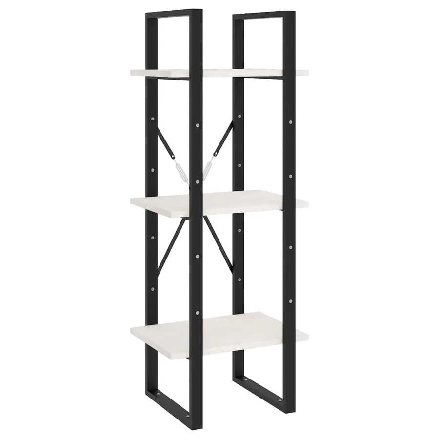 Bibliothèque à 3 niveaux Blanc 40x30x105 cm Bois de pin massif - 2