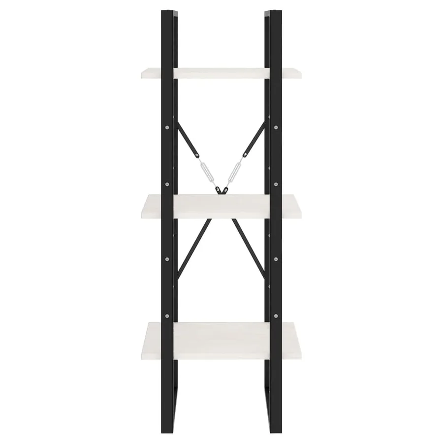 Bibliothèque à 3 niveaux Blanc 40x30x105 cm Bois de pin massif - 4