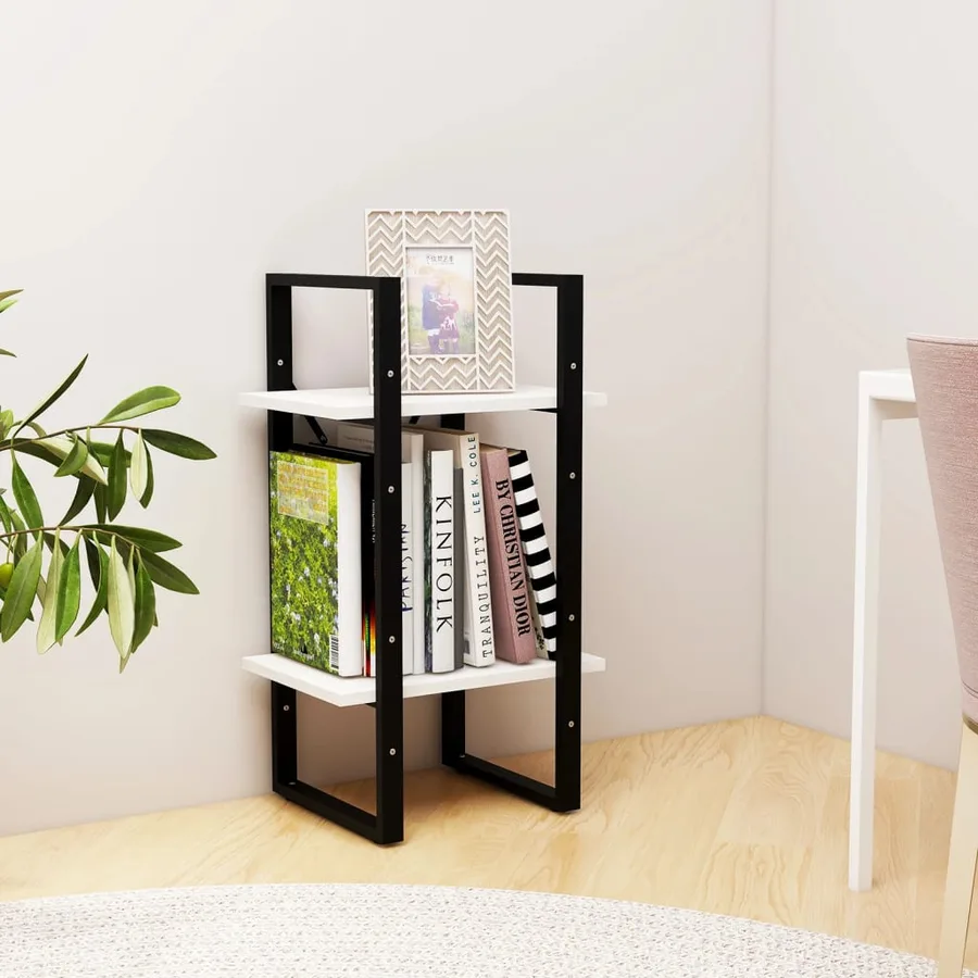 Bibliothèque à 2 niveaux Blanc 40x30x70 cm Bois de pin massif - 3
