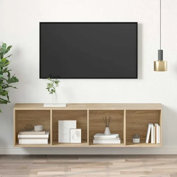 Meuble TV mural Chêne sonoma 37x37x142,5 cm Bois d’ingénierie