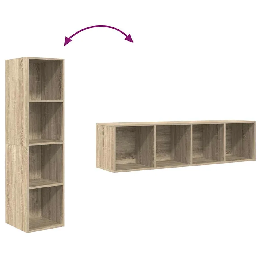Meuble TV mural Chêne sonoma 37x37x142,5 cm Bois d’ingénierie - 10